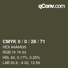 Color code: CMYK 0 / 0 / 28 / 71 | qconv.com