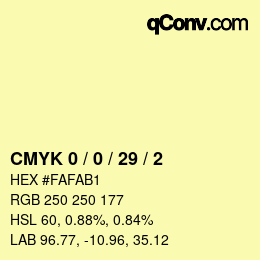 Color code: CMYK 0 / 0 / 29 / 2 | qconv.com