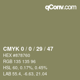 Color code: CMYK 0 / 0 / 29 / 47 | qconv.com