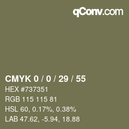 Color code: CMYK 0 / 0 / 29 / 55 | qconv.com