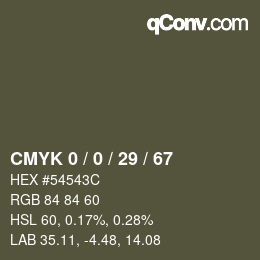 カラーコード: CMYK 0 / 0 / 29 / 67 | qconv.com