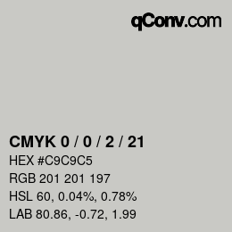 Color code: CMYK 0 / 0 / 2 / 21 | qconv.com