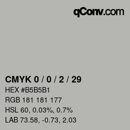 Color code: CMYK 0 / 0 / 2 / 29 | qconv.com