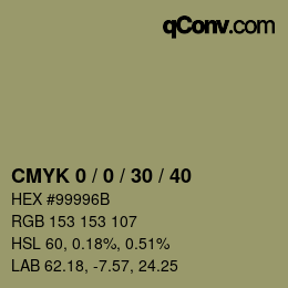 Code couleur: CMYK 0 / 0 / 30 / 40 | qconv.com