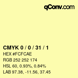 Color code: CMYK 0 / 0 / 31 / 1 | qconv.com