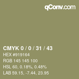 カラーコード: CMYK 0 / 0 / 31 / 43 | qconv.com