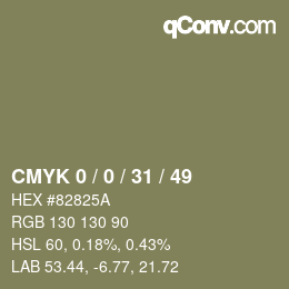 Color code: CMYK 0 / 0 / 31 / 49 | qconv.com