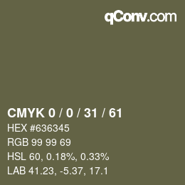 Color code: CMYK 0 / 0 / 31 / 61 | qconv.com
