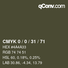Color code: CMYK 0 / 0 / 31 / 71 | qconv.com