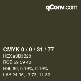 Color code: CMYK 0 / 0 / 31 / 77 | qconv.com