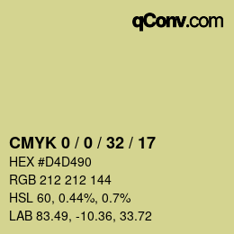カラーコード: CMYK 0 / 0 / 32 / 17 | qconv.com