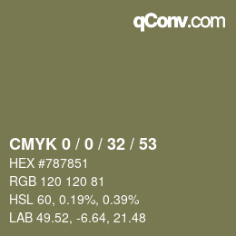 Color code: CMYK 0 / 0 / 32 / 53 | qconv.com