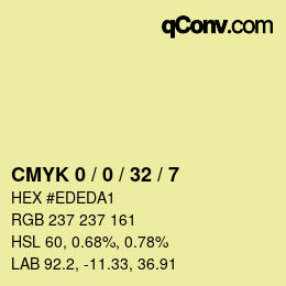 カラーコード: CMYK 0 / 0 / 32 / 7 | qconv.com