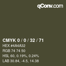 Color code: CMYK 0 / 0 / 32 / 71 | qconv.com