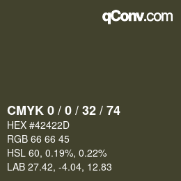 Color code: CMYK 0 / 0 / 32 / 74 | qconv.com