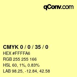 Code couleur: CMYK 0 / 0 / 35 / 0 | qconv.com