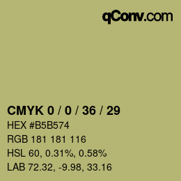 颜色代码: CMYK 0 / 0 / 36 / 29 | qconv.com