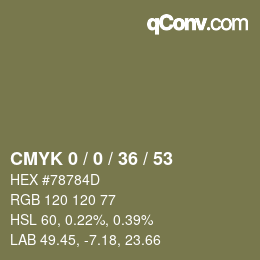 Color code: CMYK 0 / 0 / 36 / 53 | qconv.com