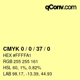 颜色代码: CMYK 0 / 0 / 37 / 0 | qconv.com