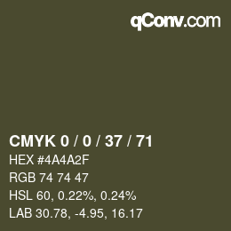 Código de color: CMYK 0 / 0 / 37 / 71 | qconv.com