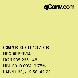 カラーコード: CMYK 0 / 0 / 37 / 8 | qconv.com