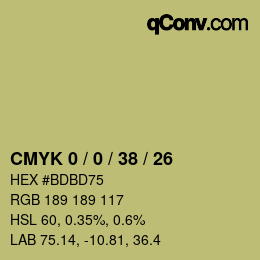 颜色代码: CMYK 0 / 0 / 38 / 26 | qconv.com