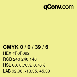 Color code: CMYK 0 / 0 / 39 / 6 | qconv.com