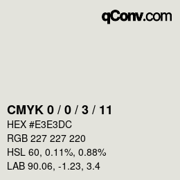 颜色代码: CMYK 0 / 0 / 3 / 11 | qconv.com
