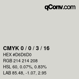 颜色代码: CMYK 0 / 0 / 3 / 16 | qconv.com