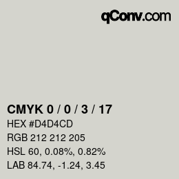 Color code: CMYK 0 / 0 / 3 / 17 | qconv.com