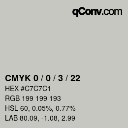 Color code: CMYK 0 / 0 / 3 / 22 | qconv.com