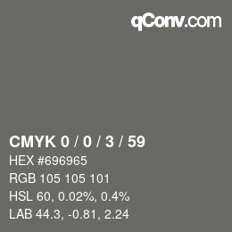 Color code: CMYK 0 / 0 / 3 / 59 | qconv.com