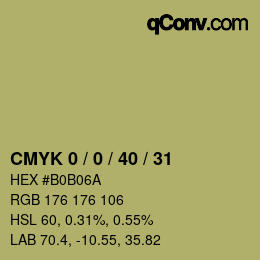 颜色代码: CMYK 0 / 0 / 40 / 31 | qconv.com