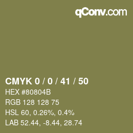 Color code: CMYK 0 / 0 / 41 / 50 | qconv.com