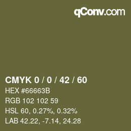 カラーコード: CMYK 0 / 0 / 42 / 60 | qconv.com