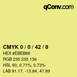 カラーコード: CMYK 0 / 0 / 42 / 8 | qconv.com