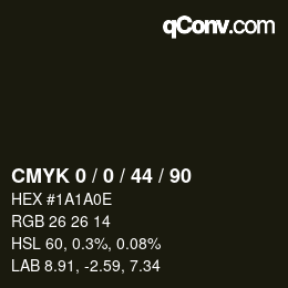 Color code: CMYK 0 / 0 / 44 / 90 | qconv.com