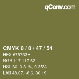 Color code: CMYK 0 / 0 / 47 / 54 | qconv.com