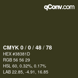 Color code: CMYK 0 / 0 / 48 / 78 | qconv.com