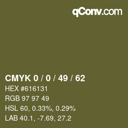 Color code: CMYK 0 / 0 / 49 / 62 | qconv.com
