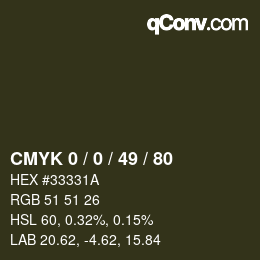 Color code: CMYK 0 / 0 / 49 / 80 | qconv.com