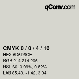 Color code: CMYK 0 / 0 / 4 / 16 | qconv.com