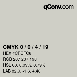 Color code: CMYK 0 / 0 / 4 / 19 | qconv.com