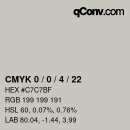 Color code: CMYK 0 / 0 / 4 / 22 | qconv.com