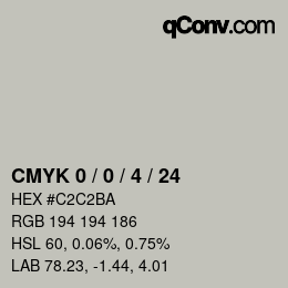 Color code: CMYK 0 / 0 / 4 / 24 | qconv.com