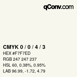 Color code: CMYK 0 / 0 / 4 / 3 | qconv.com