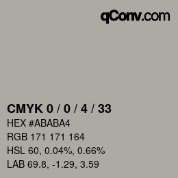 Color code: CMYK 0 / 0 / 4 / 33 | qconv.com