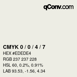 カラーコード: CMYK 0 / 0 / 4 / 7 | qconv.com