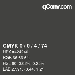 Color code: CMYK 0 / 0 / 4 / 74 | qconv.com