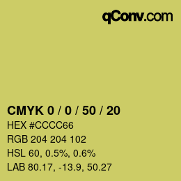 カラーコード: CMYK 0 / 0 / 50 / 20 | qconv.com